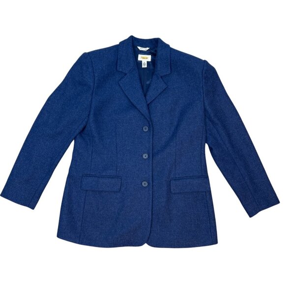 Talbots Women's Size 16 Blazer Jacket 100% Wool Blue Professional Career - Picture 3 of 14